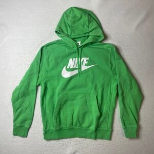NIKE Men's Green Graphic Logo Hoodie Sweatshirt Pullover Size M
